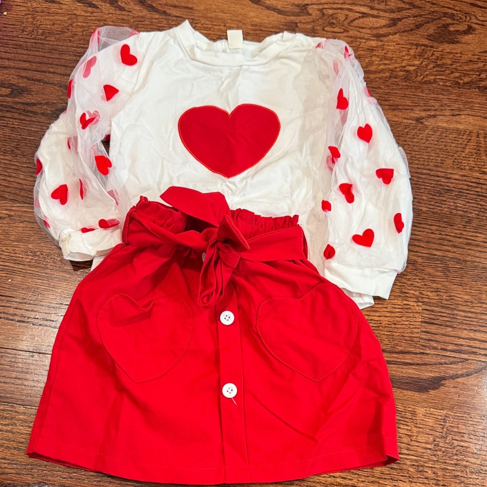 Amazon Red Heart Long Sleeve Kids Tee